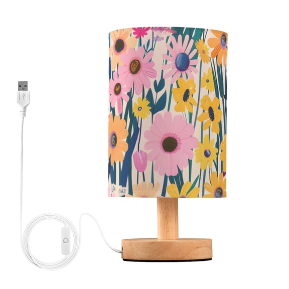 Blooming Flower Field Table Lamp with USB Port LED Warm Light Lamp Night Light Home Decor