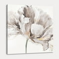 thumbnail image 1 of Blooming Flowers Picture Decor Wall Art White Abstract Floral with Gold Hand Painting artwork on Canvas for Bathroom Bedroom Walls 12x12, 1 of 7