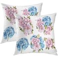 Blooming Flowers Throw Pillow Covers,Summer Garden Watercolor Botanical