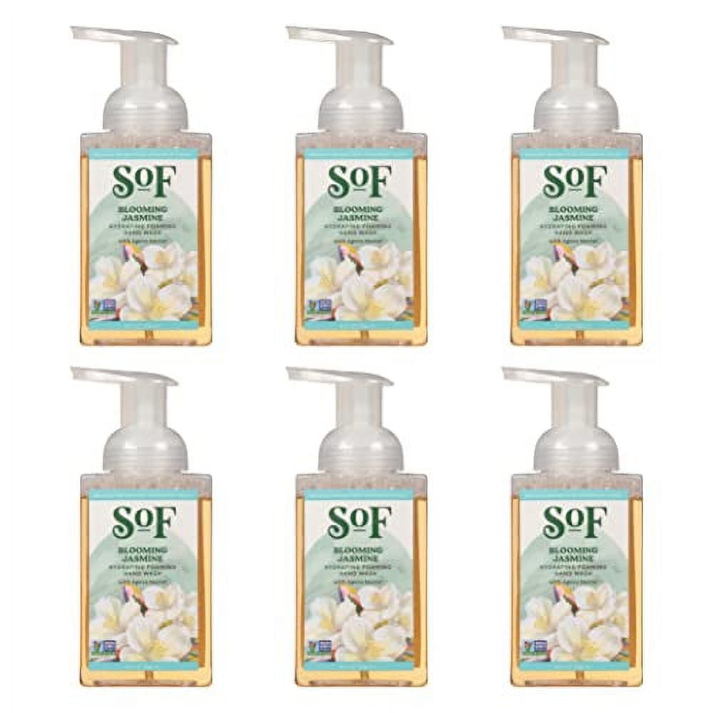 Blooming Jasmine Foaming Hand Wash by SoF Body Care (Formerly South of France Body Care) | Hydrating Organic Agave Nectar | 8 oz Pump Bottle Each | 6 Bottles