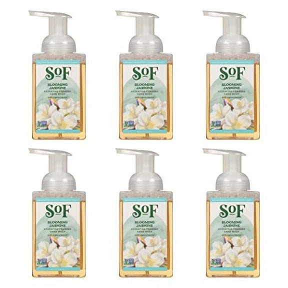 Blooming Jasmine Foaming Hand Wash by SoF Body Care (Formerly South of France Body Care) | Hydrating Organic Agave Nectar | 8 oz Pump Bottle Each | 6 Bottles