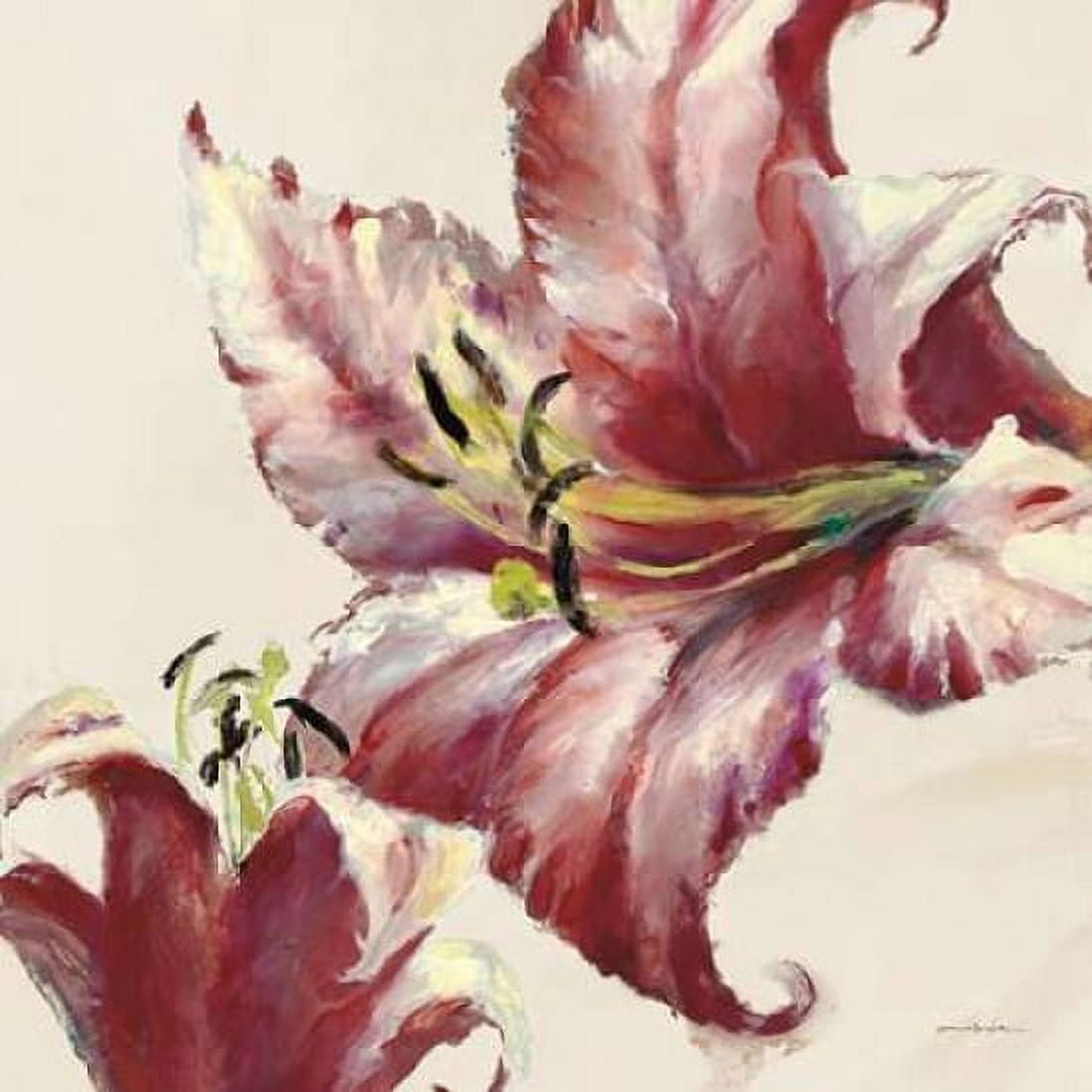 Blooming Lily On Cream Canvas Art - Brent Heighton (24 x 24)