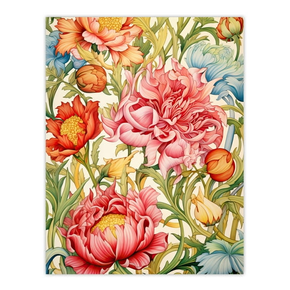 Blooming Marvelous Floral Pattern Flower Illustration William Morris Style Large Wall Art Poster Print Thick Paper 18X24 Inch
