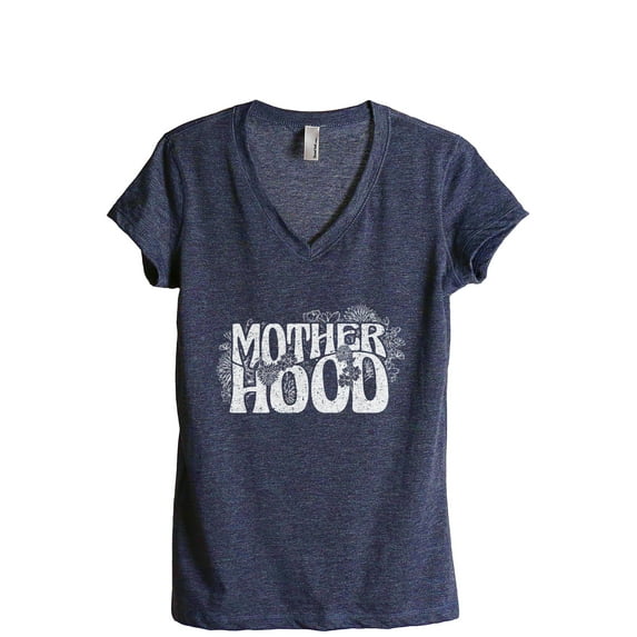 Blooming Motherhood Women's Fashion Relaxed V-Neck T-Shirt Tee Heather Navy Medium
