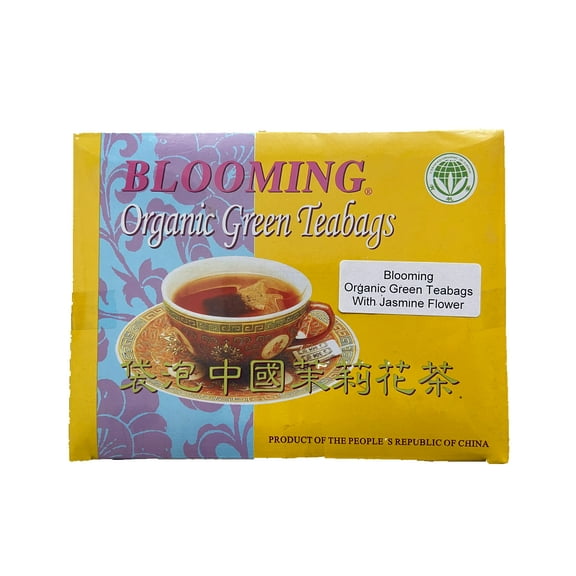 Blooming Organic Green Tea With Jasmine Flower 100 Teabags