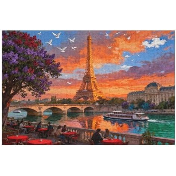 Blooming Paris 1000 Piece Jigsaw Puzzle for Adults, Scenic City Landscape Puzzle, Challenging DIY Family Game, Interactive Puzzle for Teens, Home Decoration Gift