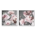 thumbnail image 1 of Blooming Peony Petals Pink Nature Botanical & Floral Graphic Art White Framed Art Print Wall Art, Set of 2, 1 of 8