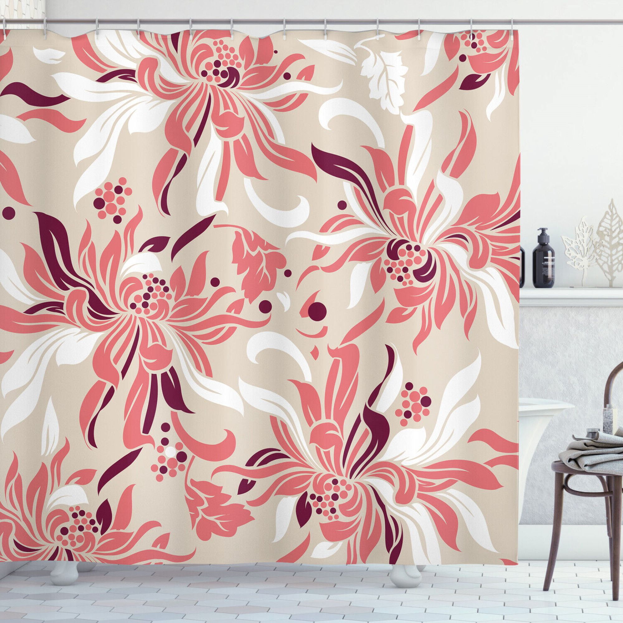 Blooming Petal Shower Curtain Charming Flower Design for Your Bath