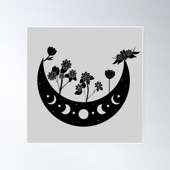Blooming Phases Poster Wall Art, Modern Wall Decor, 16x16 UNFRAMED