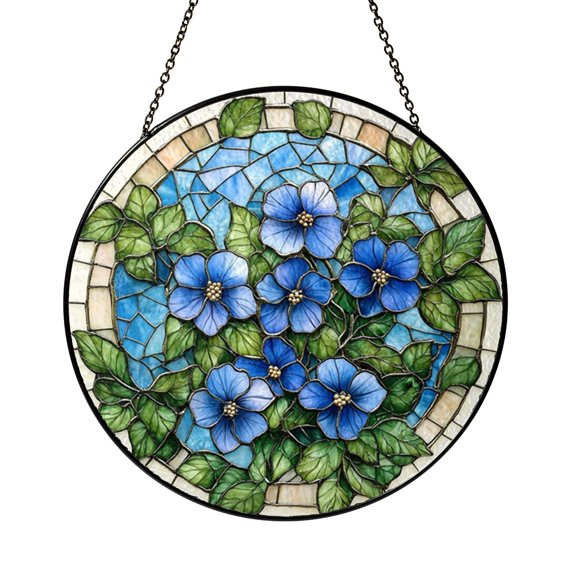 Blooming Red Hibiscus Suncatcher Window Accent Ornament Gift Sun