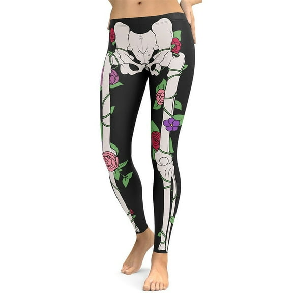 Blooming Skeleton Leggings Size: XS for Women | FIERCEPULSE