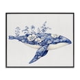 thumbnail image 1 of Stupell Industries Coastal Blooming Toile Whale Black Framed Giclee Art, 14 x 11, by Lettered and Lined, 1 of 8