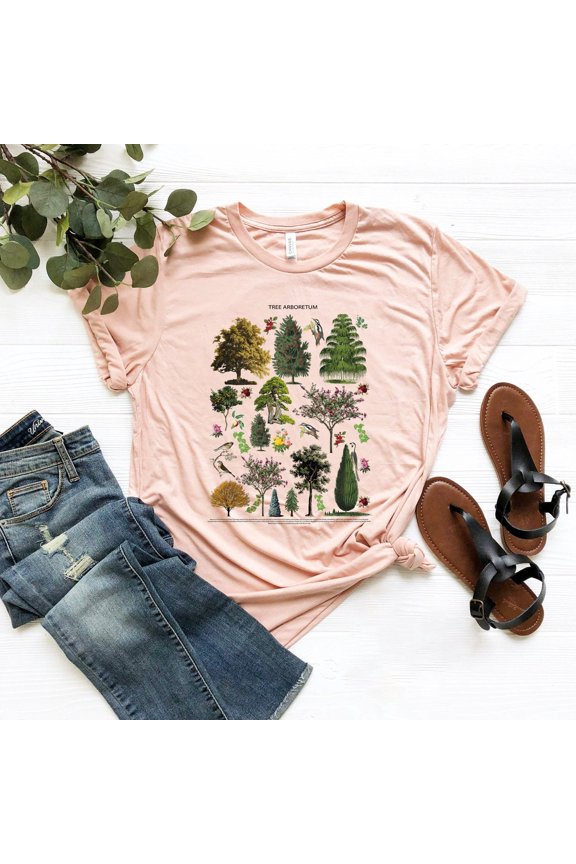 Blooming Trees Botanical Tshirt, Tree Nature Plants Lover Gif, Aesthetic illustration Tshi