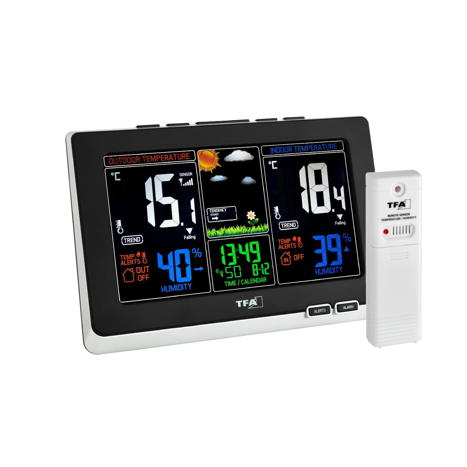 Blooming Weather 35.1129.01 Spring Colour Wireless Weather Station - Black 2.60x21.00x14.00 cm