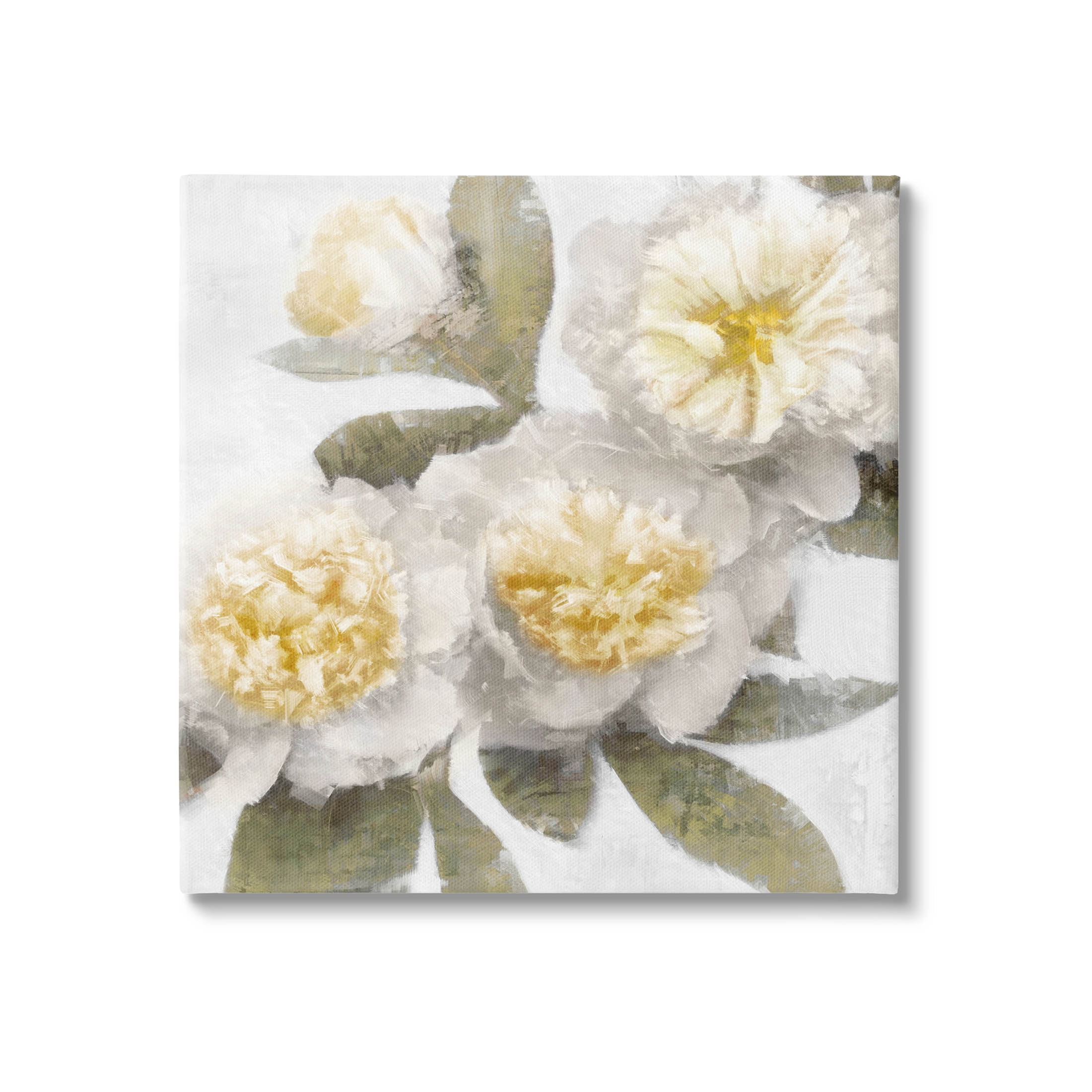 Blooming Yellow Peony Flower Petals Botanical & Floral Graphic Art Gallery Wrapped Canvas Print Wall Art