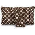 thumbnail image 1 of Bloomingdale Pattern Pillowcase 1500 Series 2-Piece Set, Easy Slip-On and Wrinkle Resistant Queen Pillowcase, Brown, 1 of 2