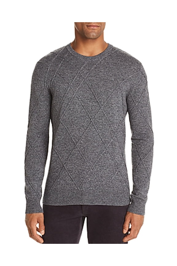 GRAY NAVY TWIST Ribbed Cable-Knit Sweater, US 2X-Large