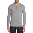 thumbnail image 1 of Bloomingdale's HEATHER GREY Pullover Crew Neck Henley Sweatshirt Sweater, US 2X-Large, 1 of 2