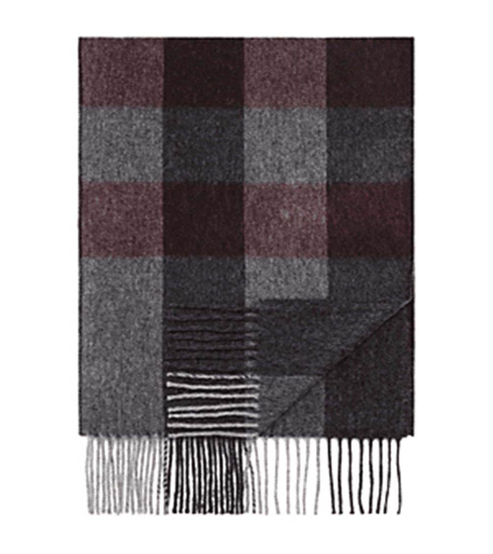 Bloomingdale s Men s Cashmere Box Stripe Scarf Purple Size Regular