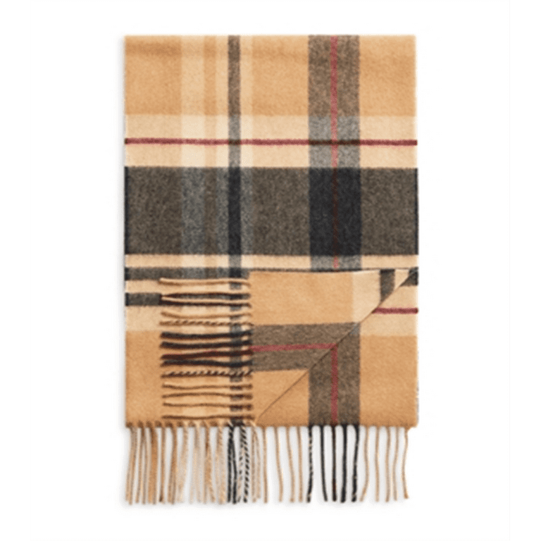 Bloomingdale s Plaid Oversized Cashmere Scarf Brown Size Regular