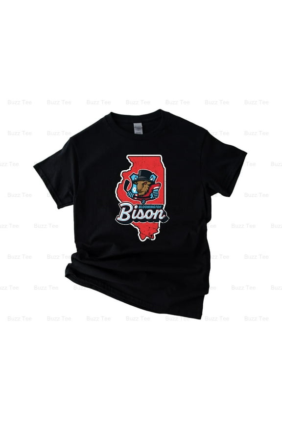 Bloomington Bison ECHL Minor League Hockey Team Logo Fan New Unisex T-Shirt, up to 5XL
