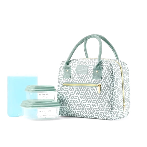 Bloomington Lunch Bag  Sage Tesselating Geo