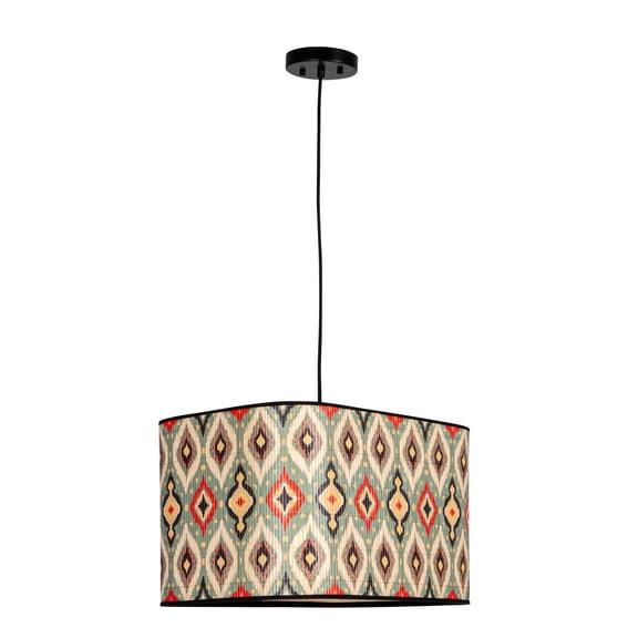 Bloomingville 100 Watt Ikat Elegance Bamboo Pendant Lamp, Multicolor