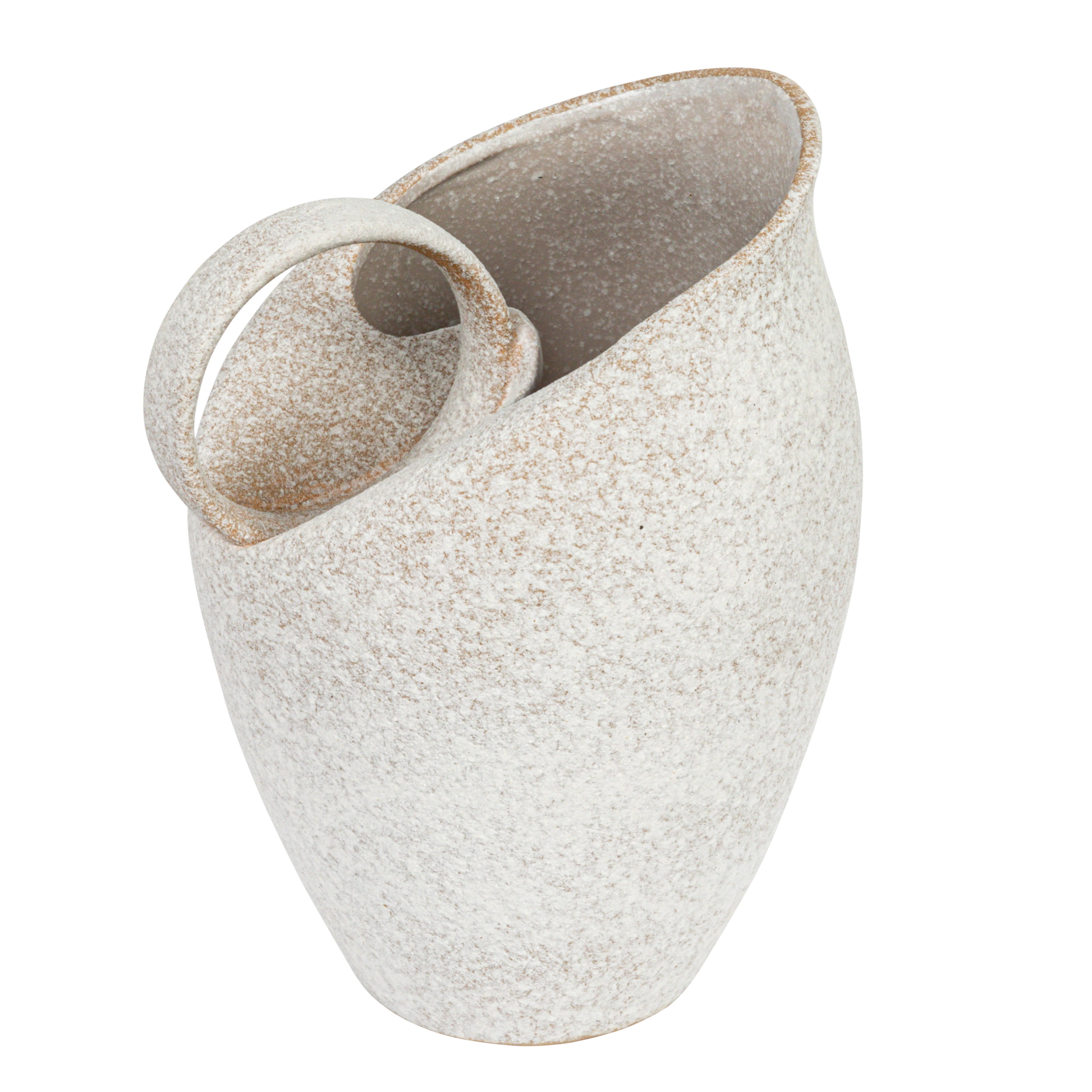 Bloomingville 9 Inches 82-Ounce Textured Stoneware Pitcher in Reactive Glaze, White