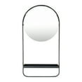 thumbnail image 1 of Bloomingville Bloomingville Round Floating Metal Framed Wall Mirror with Shelf, Black, 1 of 7