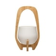 thumbnail image 1 of Bloomingville Contemporary Stoneware Planter with Bamboo Stand, 1 of 2