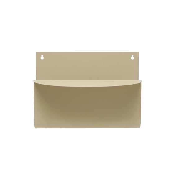 Bloomingville Decorative Hanging Metal Wall Magazine Shelf, Cream