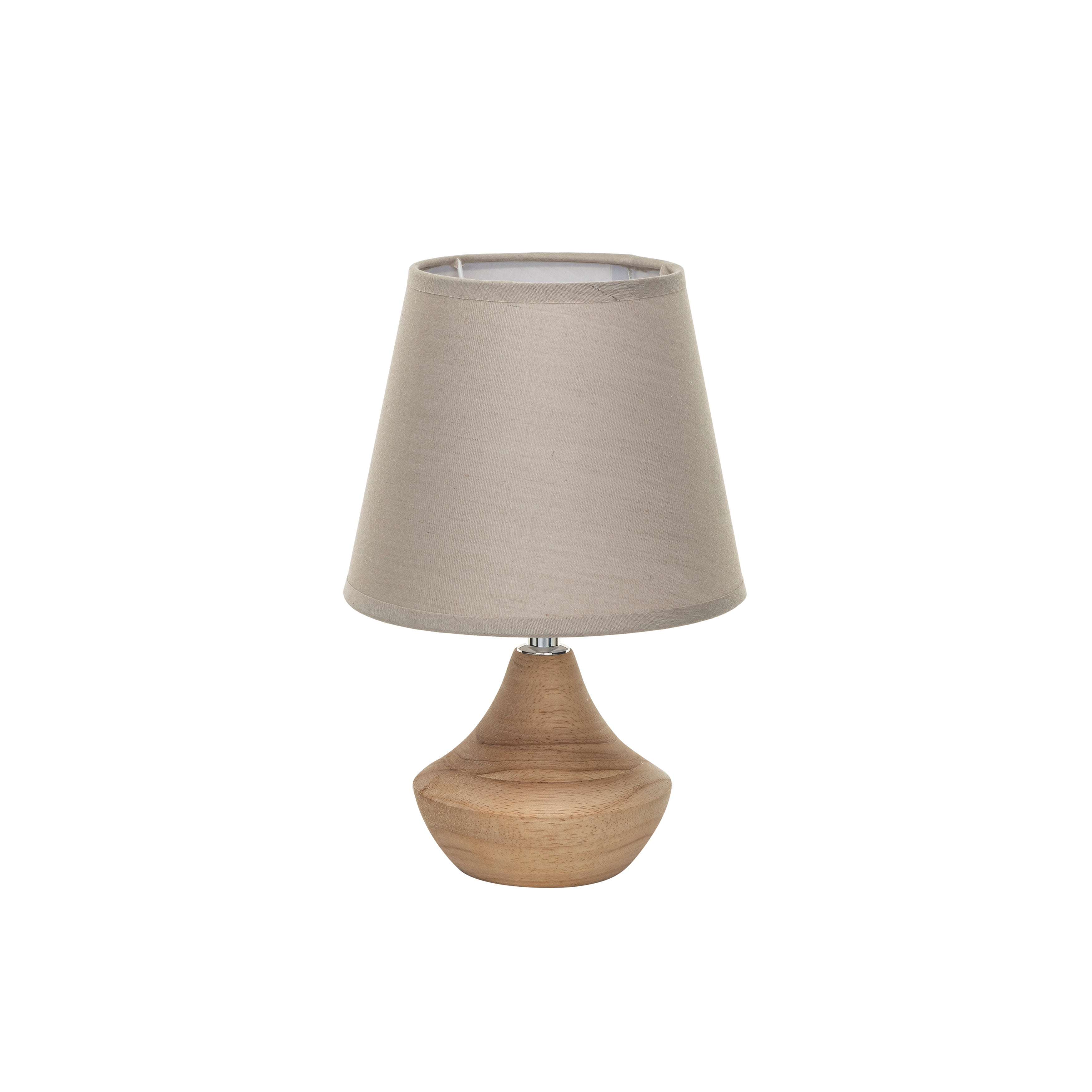 Bloomingville Eucalyptus Wood Table Lamp with Linen Shade, Natural