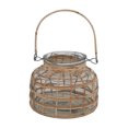 thumbnail image 1 of Bloomingville Glass Rattan Wrapped Vase/Tealight Holder with Handle, 1 of 3