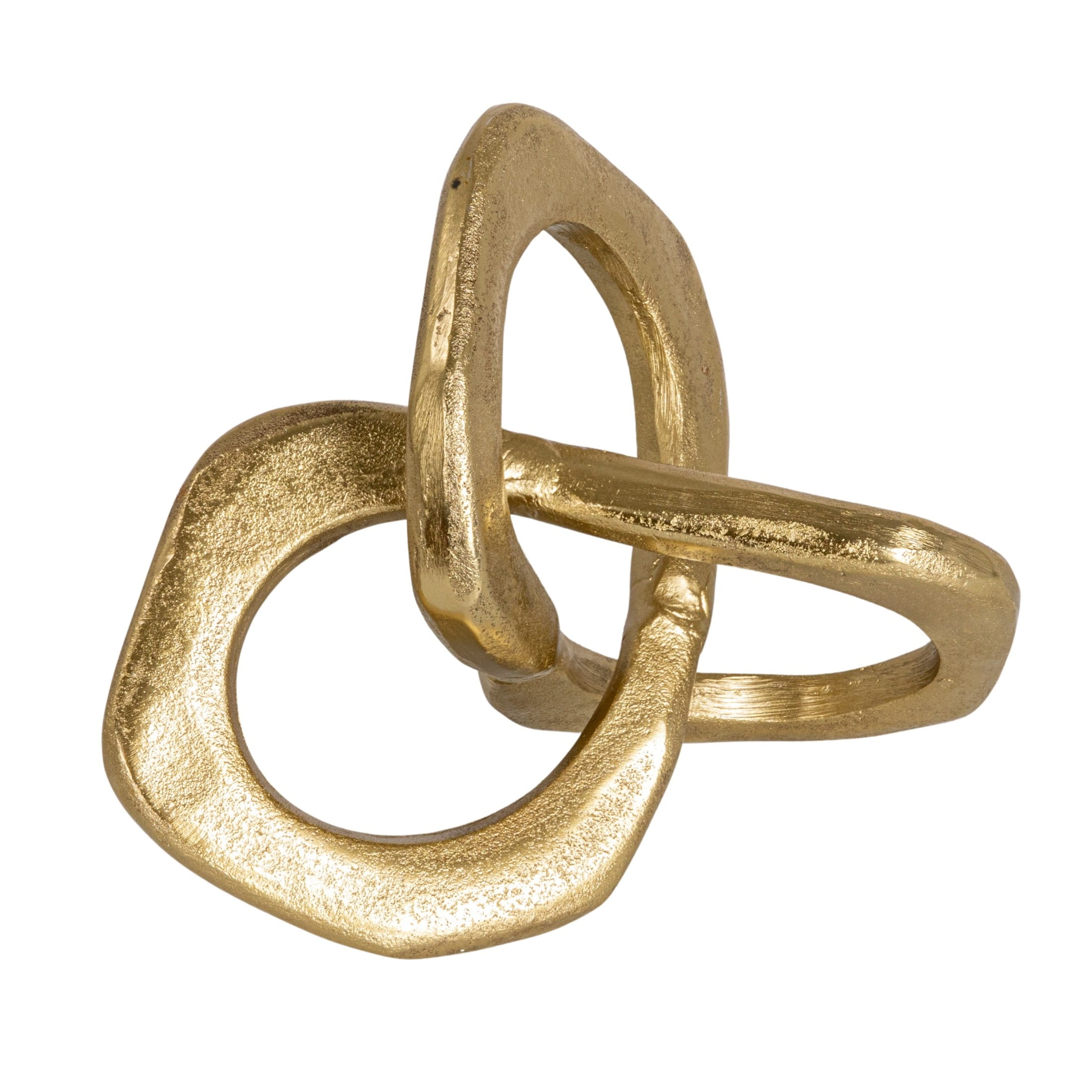 Gold Abstract Metal Knot Figurine, 9"
