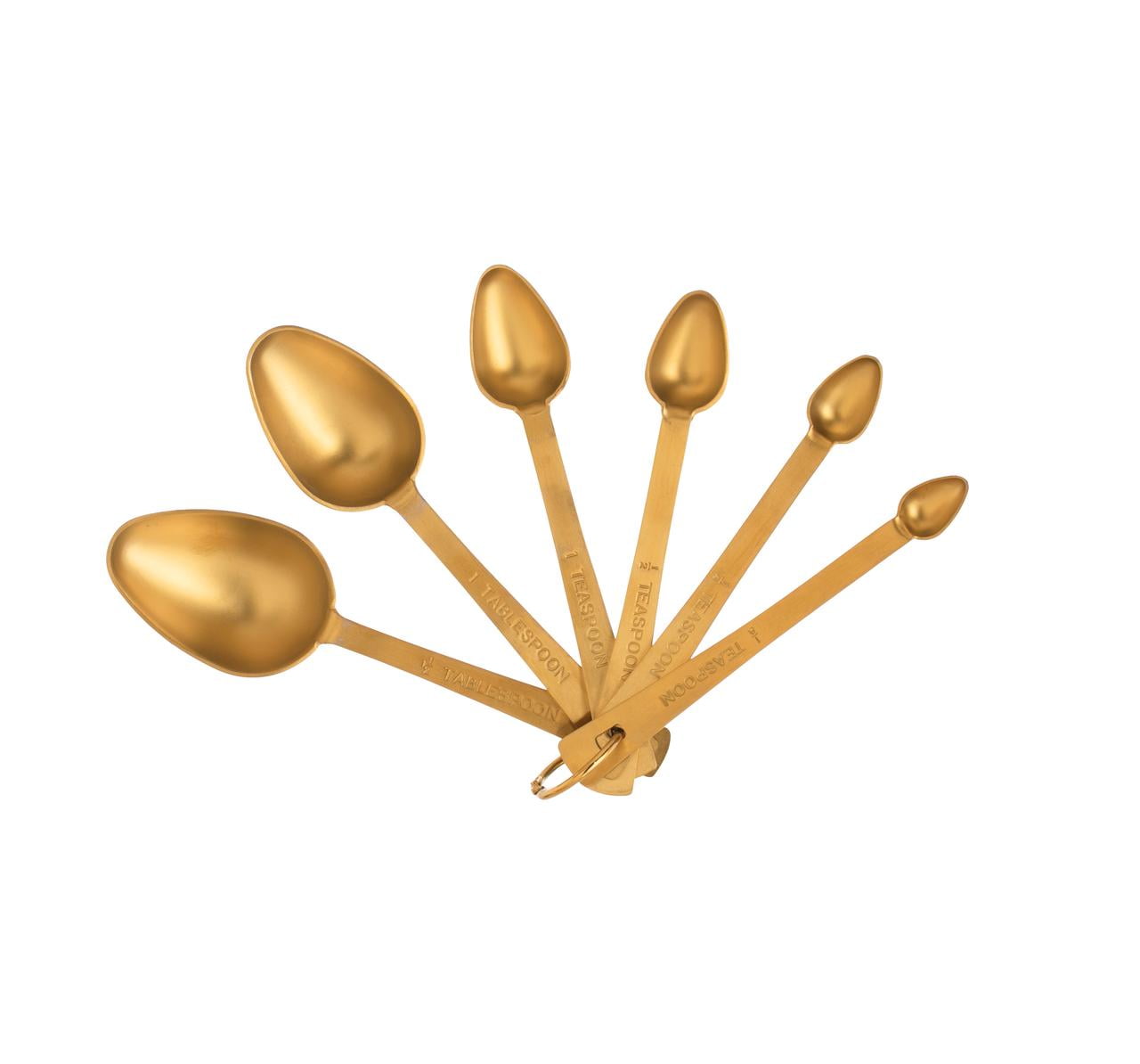 Gold Stainless Steel 6-Piece Measuring Spoon Set