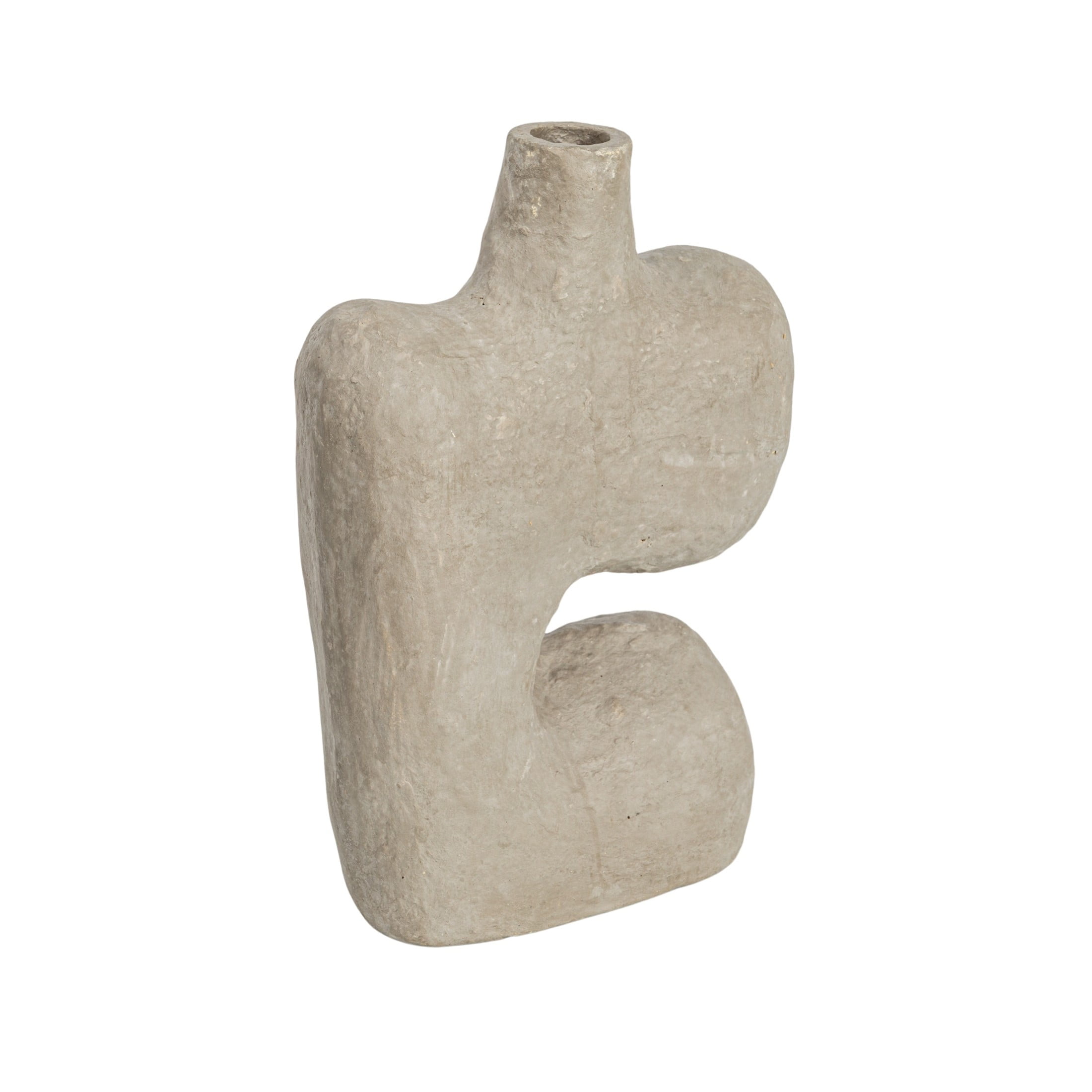 Gray Abstract Paper Mache Decorative Vase