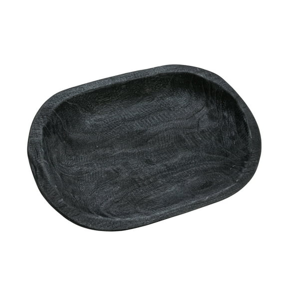 Bloomingville Hand-Carved Paulownia Wood Bowl, Black