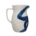 thumbnail image 1 of Bloomingville Hand-Painted Stoneware Pitcher, Reactive Glaze, Cream Color and Blue (Each One Will Vary), 1 of 3