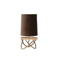 thumbnail image 1 of Bloomingville Handwoven Rattan Table Lamp with Cotton Velvet Shade, Natural and Brown, 1 of 3