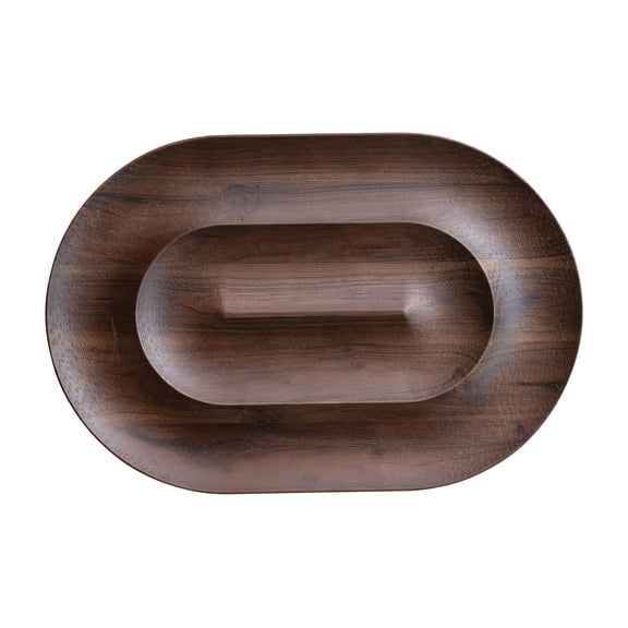 Bloomingville Mango Wood Chip and Dip, Walnut Finish