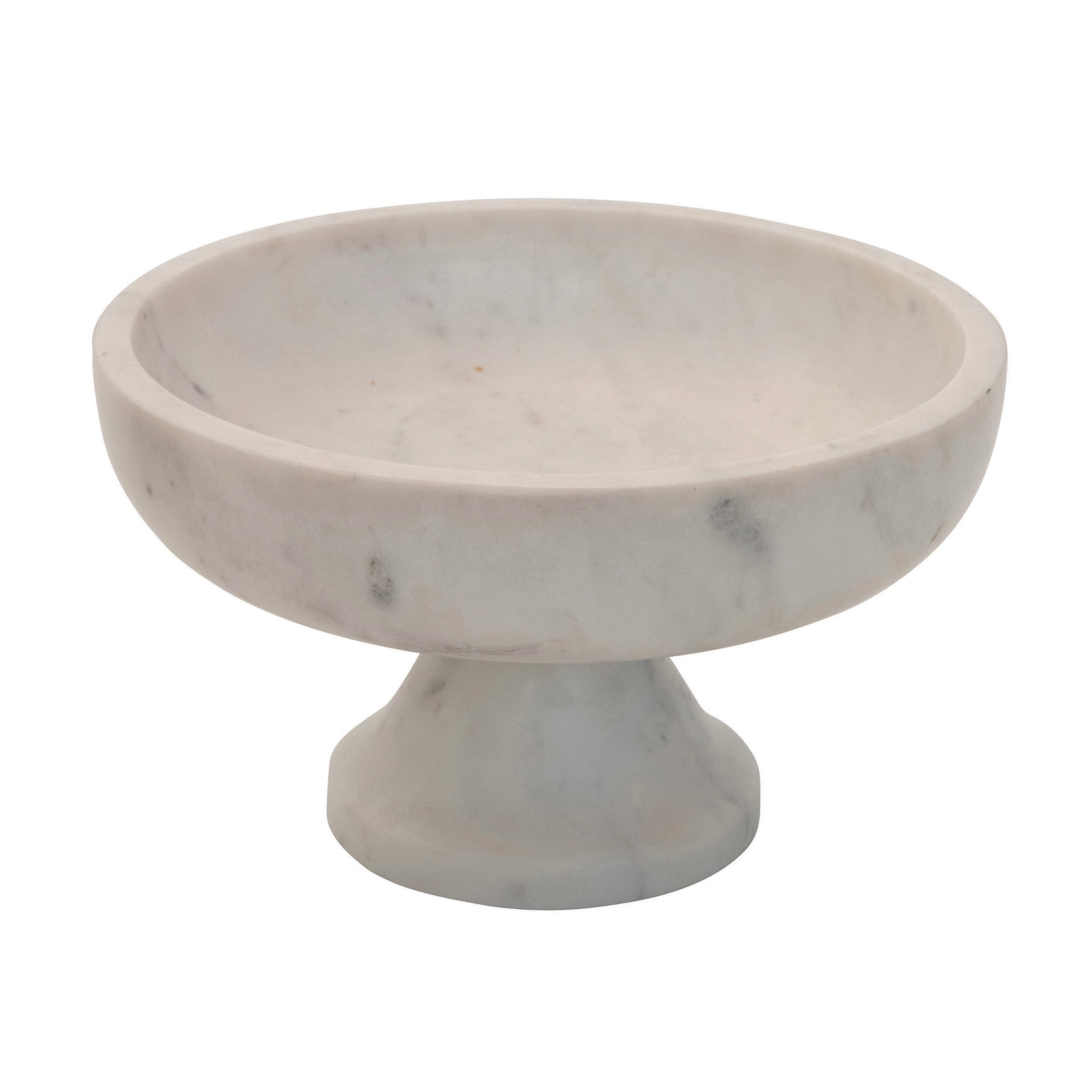 White Marble Footed Bowl for Serving and Display