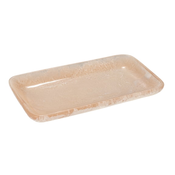 Bloomingville Matte Marbled Resin Tray, Blush Pink