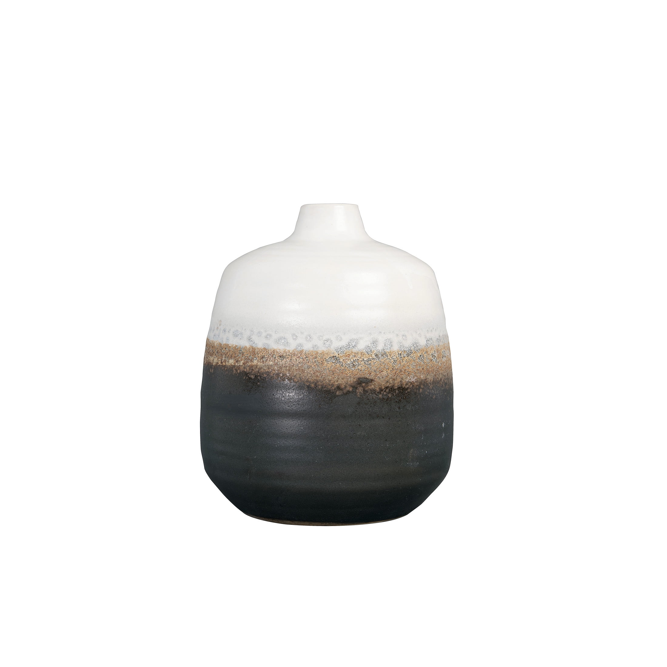 Artisanal Black & White Ceramic Bouquet Vase 9.6"