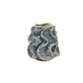 thumbnail image 1 of Bloomingville Organic Shaped Stoneware Vase with Wavy Pattern Exterior, Blue and Ivory, 1 of 7