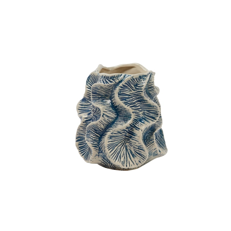 Textured Stoneware Organic Shaped Vase