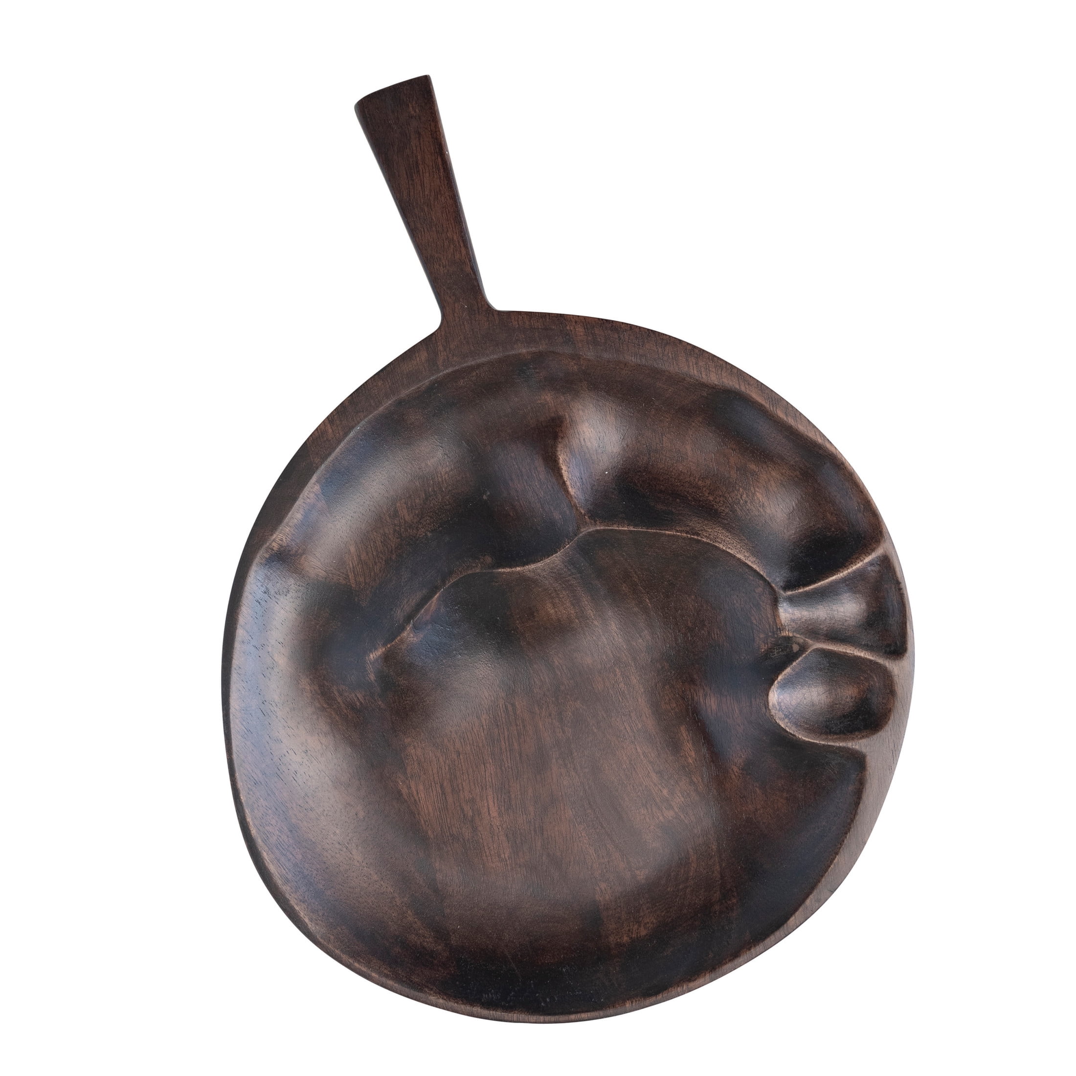 Dark Brown Acacia Wood Organic Serving Board with Handle
