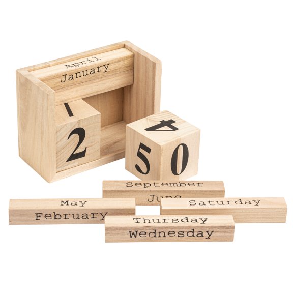 Bloomingville Paulownia Wood Perpetual Calendar