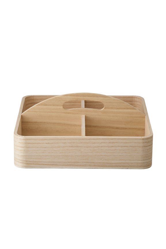 Quartet Sectional Paulownia Wood Organizer, Natural