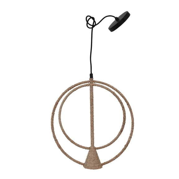Bloomingville Rope Pendant Light with Metal Frame, Abaca Living Room / Dining Room Lighting