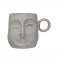 thumbnail image 1 of Bloomingville Stoneware Face Mug, Reactive Glaze, Cream Color, 1 of 5